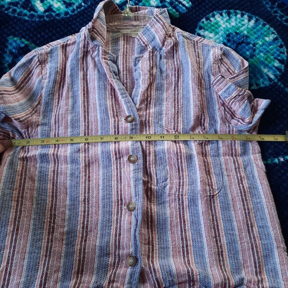 Striped Red and Blue Crop Top - Picture 13 of 16